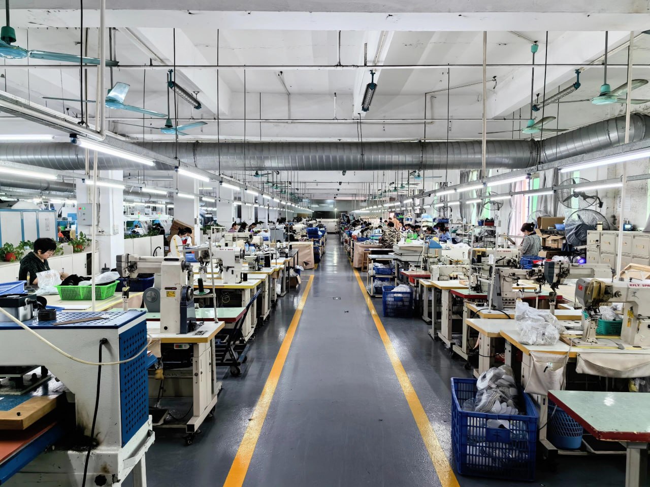 Panoramic view of high-end luxury production line